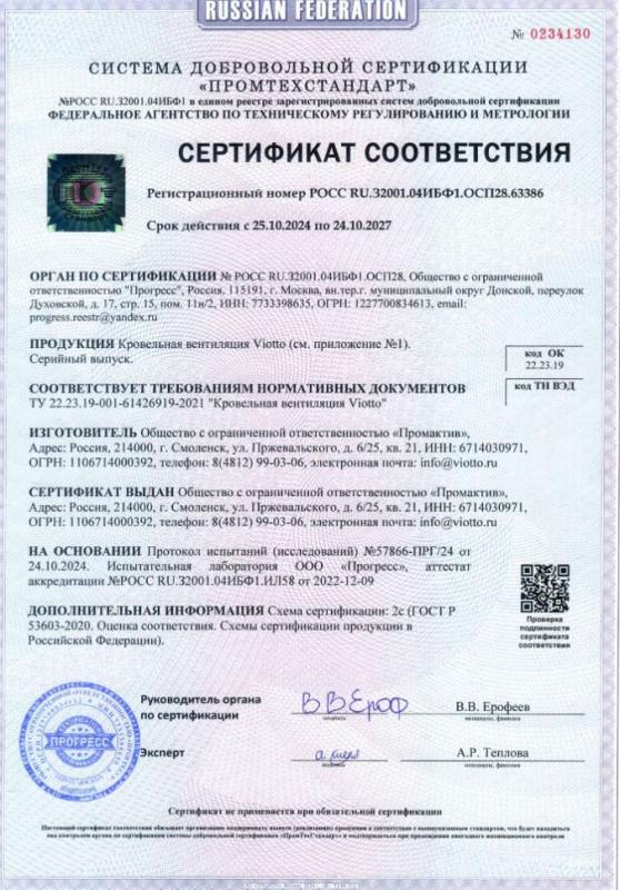 Сертификат Соответствия Viotto